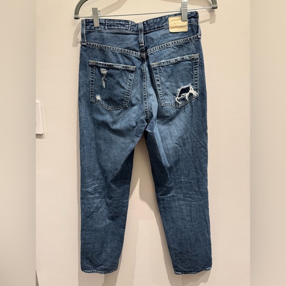 AG Aged Denim Phoebe Tapered Distressed Vintage High Waisted Blue Jeans 27 R - Picture 2 of 9